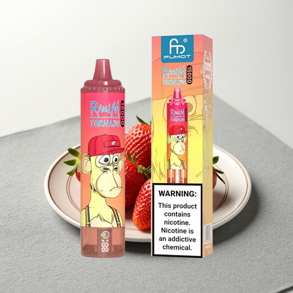 RandM Fumot Tornado 15000 Puffs 25ml 850mAh Mesh Strawberry Red Bull