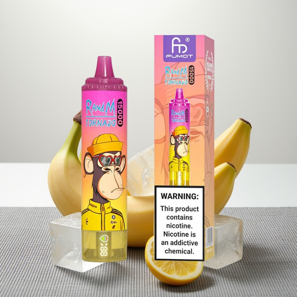 RandM Fumot Tornado 15000 Puffs 25ml Banana Ice LCD Type-C