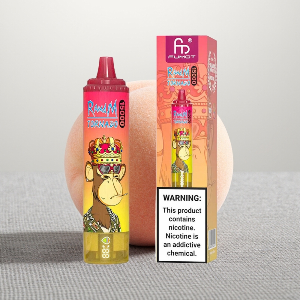 RandM Fumot Tornado 15000 Puffs Персик-Лід Mesh LCD Type-C