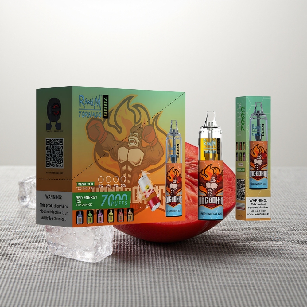 RandM Fumot Tornado 7000 14ML Mesh Type-C RGB Повітрорегуляція Червона Енергія Лід