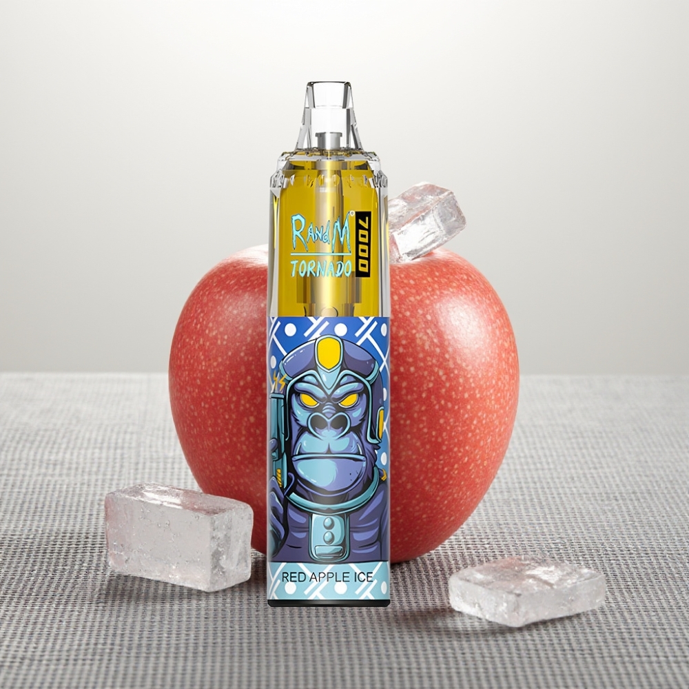 RandM Fumot Tornado 7000 Puffs 14ML 850MAH Mesh Червоний Яблучний Лід
