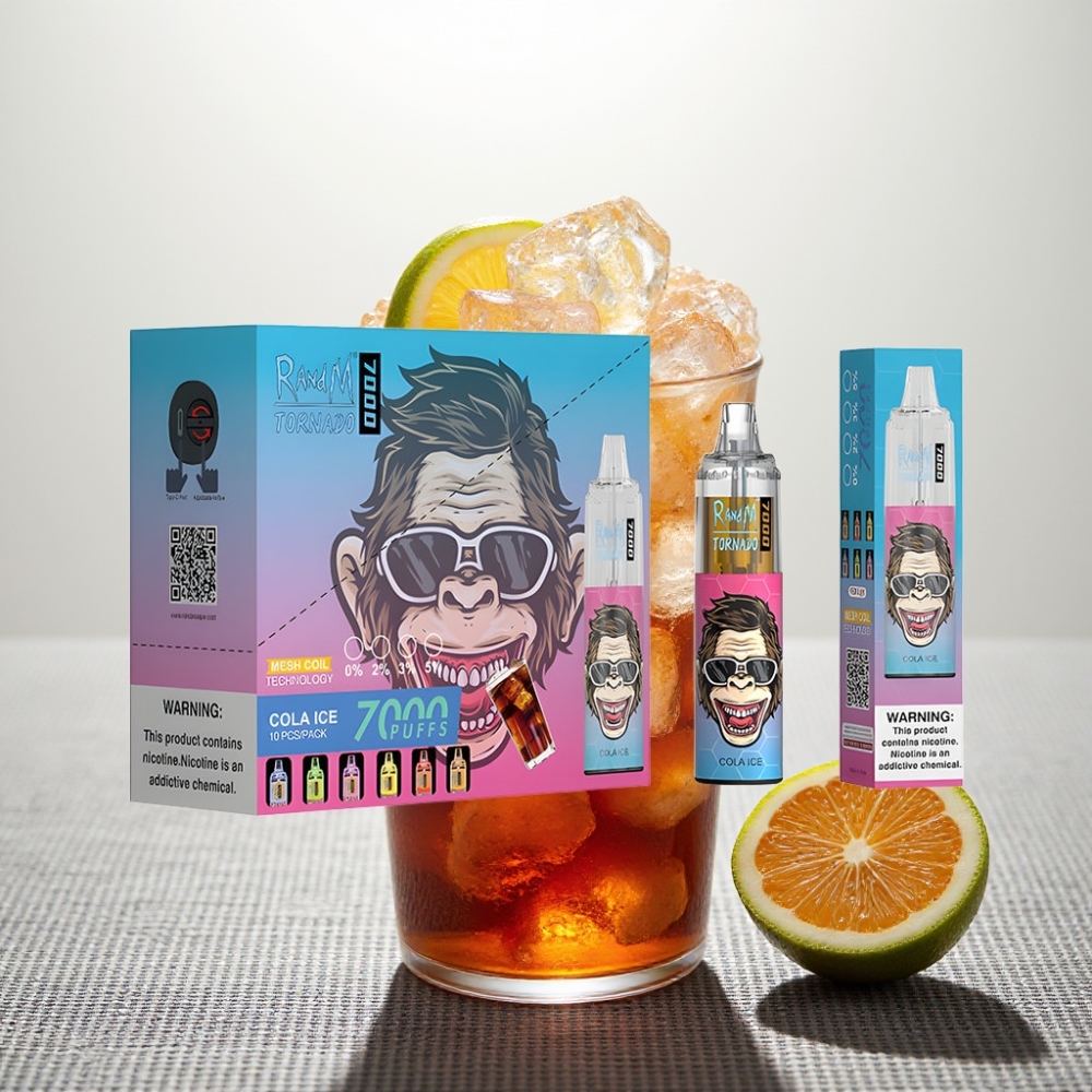 RandM Fumot Tornado 7000 Puffs Disposable Вейп Кола-Лід Mesh Type-C RGB Air-Adjustable