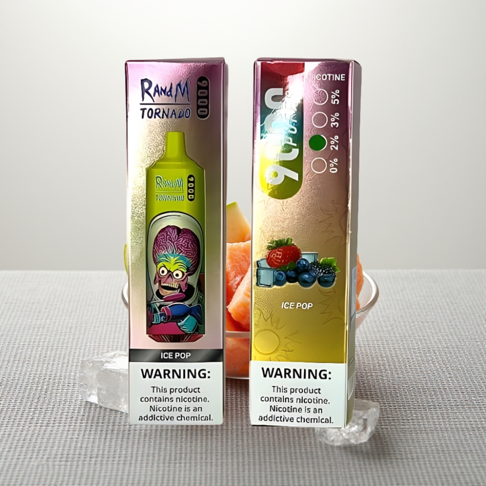 RandM Tornado 9000 Puffs 18 мл RGB Дисплей Крижаний Поп