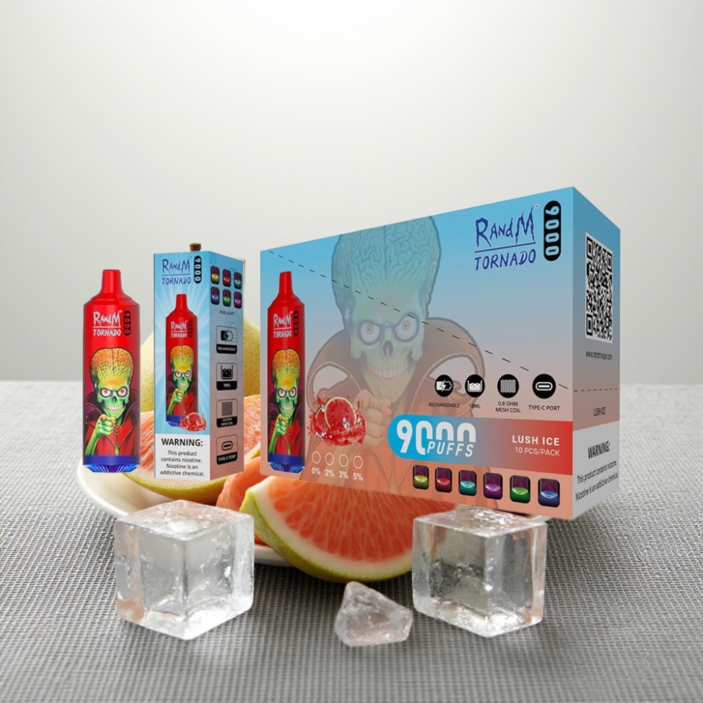 RandM Tornado 9000 Puffs 18 mL Mesh Coil RGB Lush Ice (Соковитий Лід)