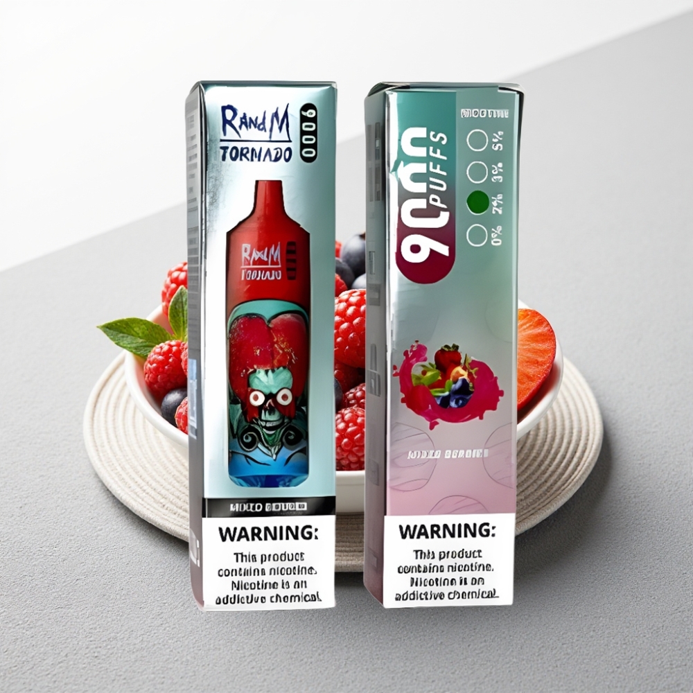 RandM Tornado 9000 Puffs 18mL Змішані Ягоди RGB Display Mesh Coil