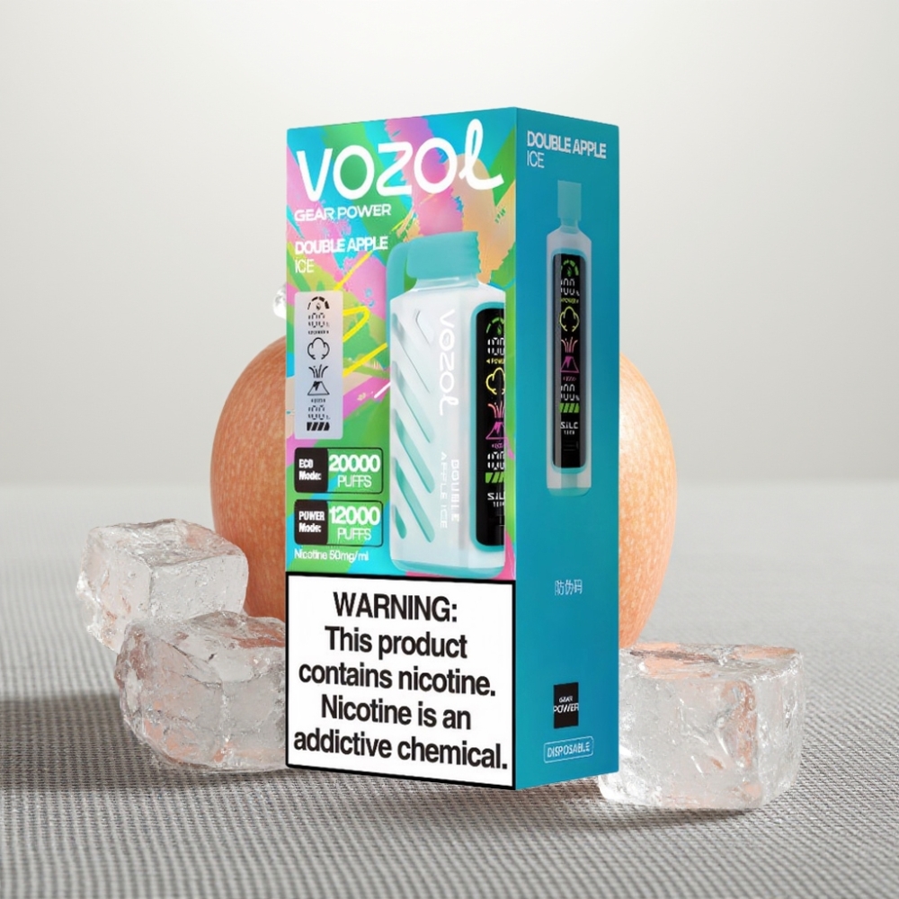 VOZOL Gear Power 20000 Puffs Dual Mesh Coil Full Screen Display Подвійне Яблуко Лід