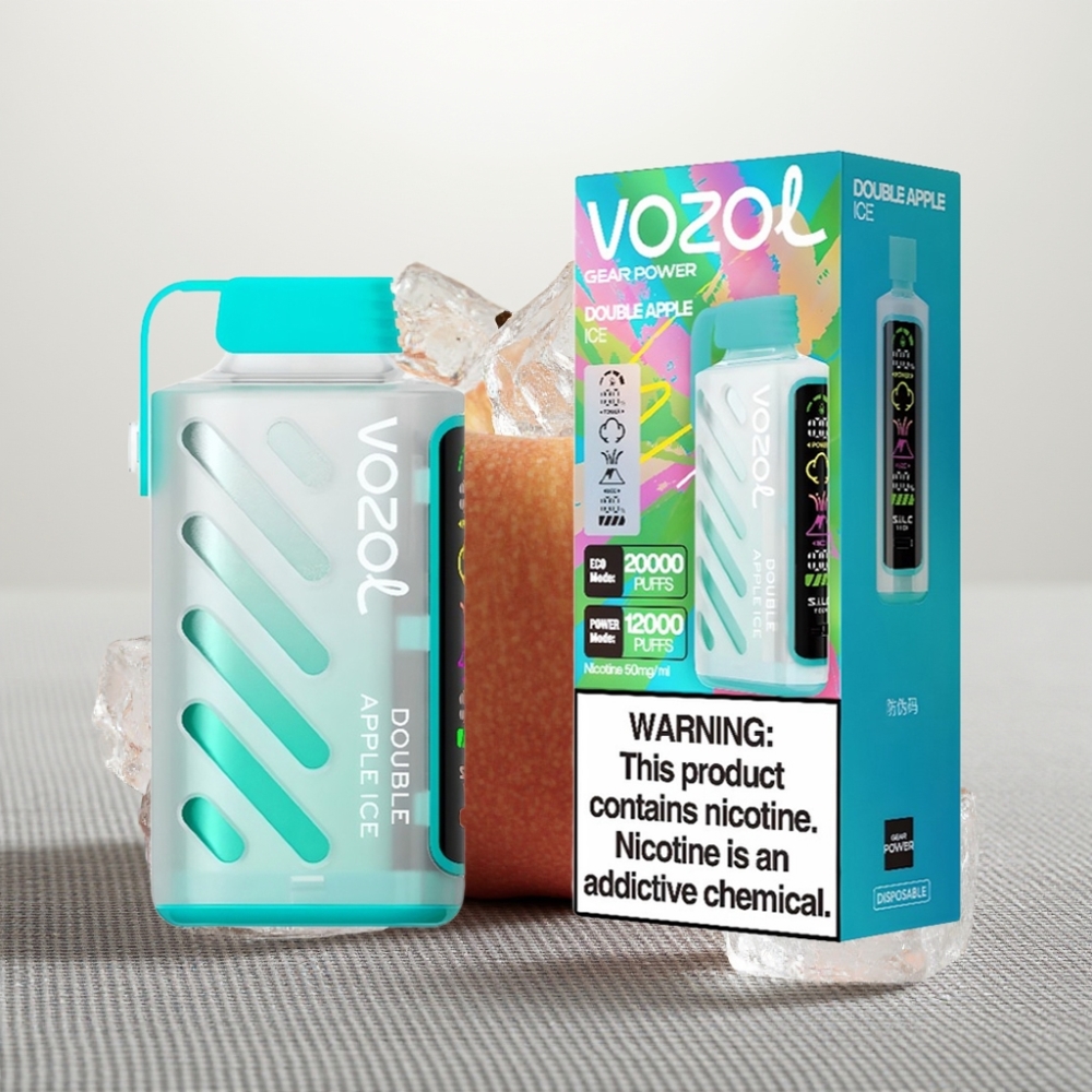 VOZOL Gear Power 20000 Puffs Dual Mesh Coil Full Screen Display Подвійне Яблуко Лід