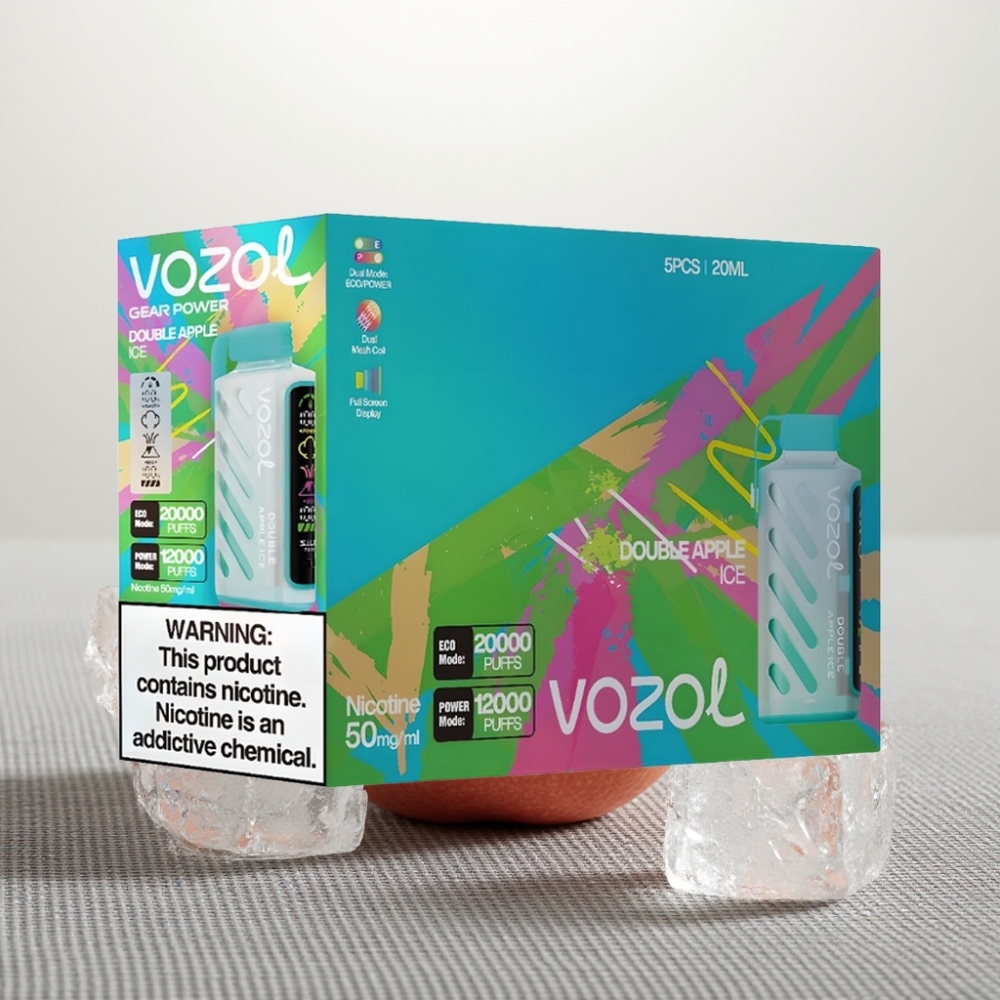 VOZOL Gear Power 20000 Puffs Dual Mesh Coil Full Screen Display Подвійне Яблуко Лід