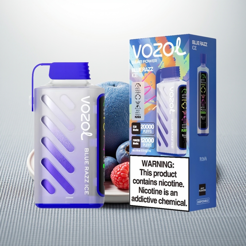 VOZOL Gear Power 20000 Puffs S.i.L.C. Tech Dual Mesh Coil Блакитна Малина Лід