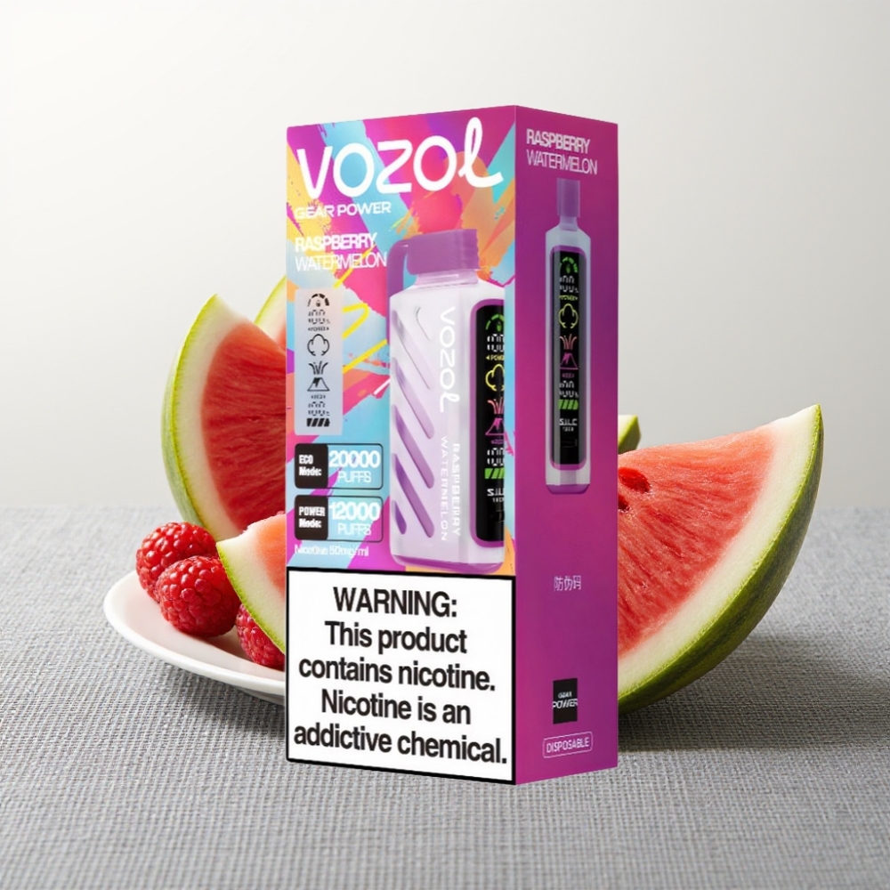 VOZOL Gear Power 20000 Puffs S.i.L.C. Tech Dual Mesh Coil Малина Кавун