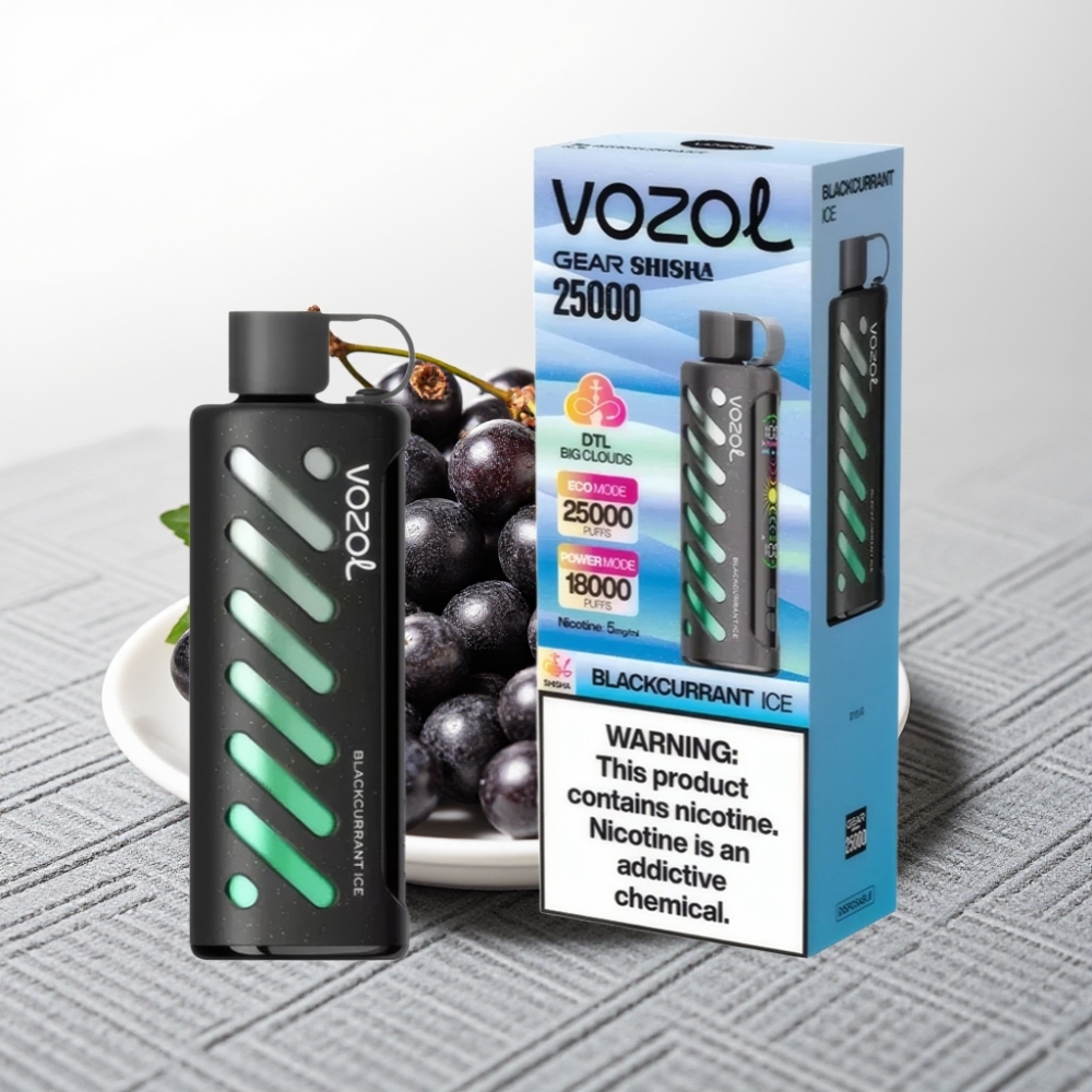 VOZOL Gear Shisha 25000 Puffs 1000mAh Dual Mesh Чорна смородина Ice