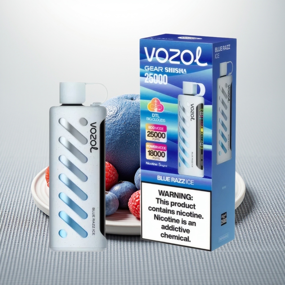 VOZOL Gear Shisha 25000 Puffs Dual Mesh Blue Razz Ice 1000mAh 5mg/ml