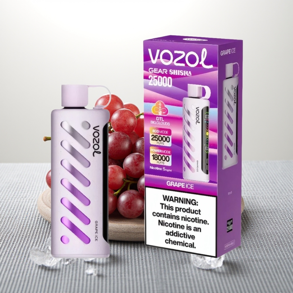 VOZOL Gear Shisha 25000 Puffs Dual Mesh Grape Ice 1000mAh