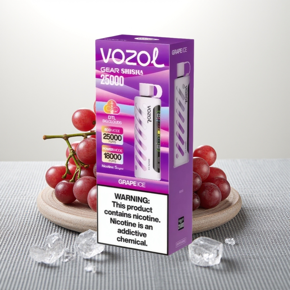 VOZOL Gear Shisha 25000 Puffs Dual Mesh Grape Ice 1000mAh