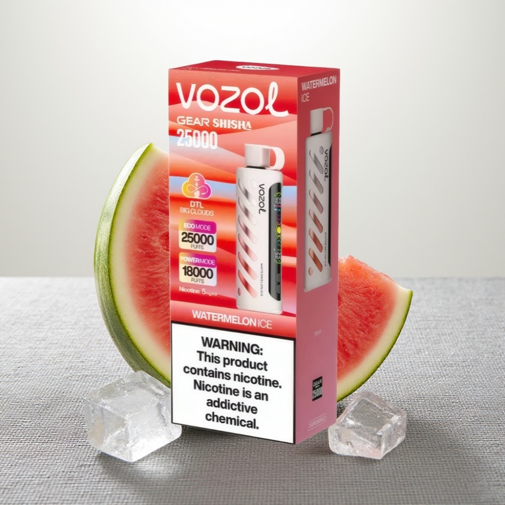 VOZOL Gear Shisha 25000 Puffs Dual Mesh Watermelon Ice 5mg/ml S.i.L.C Tech